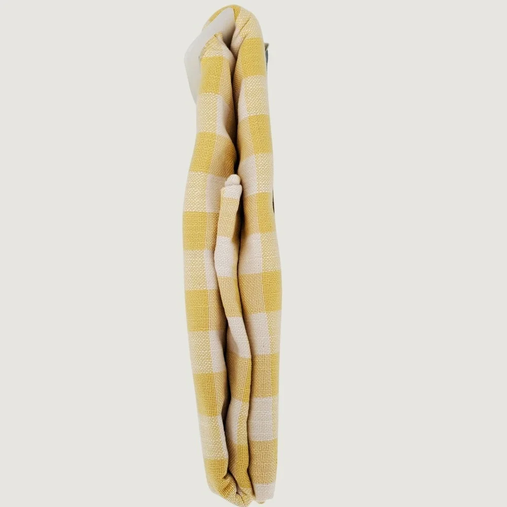 Mingle & Co Yellow Gingham Round Tablecloth 70 Inch Farmhouse Cottagecore Spring